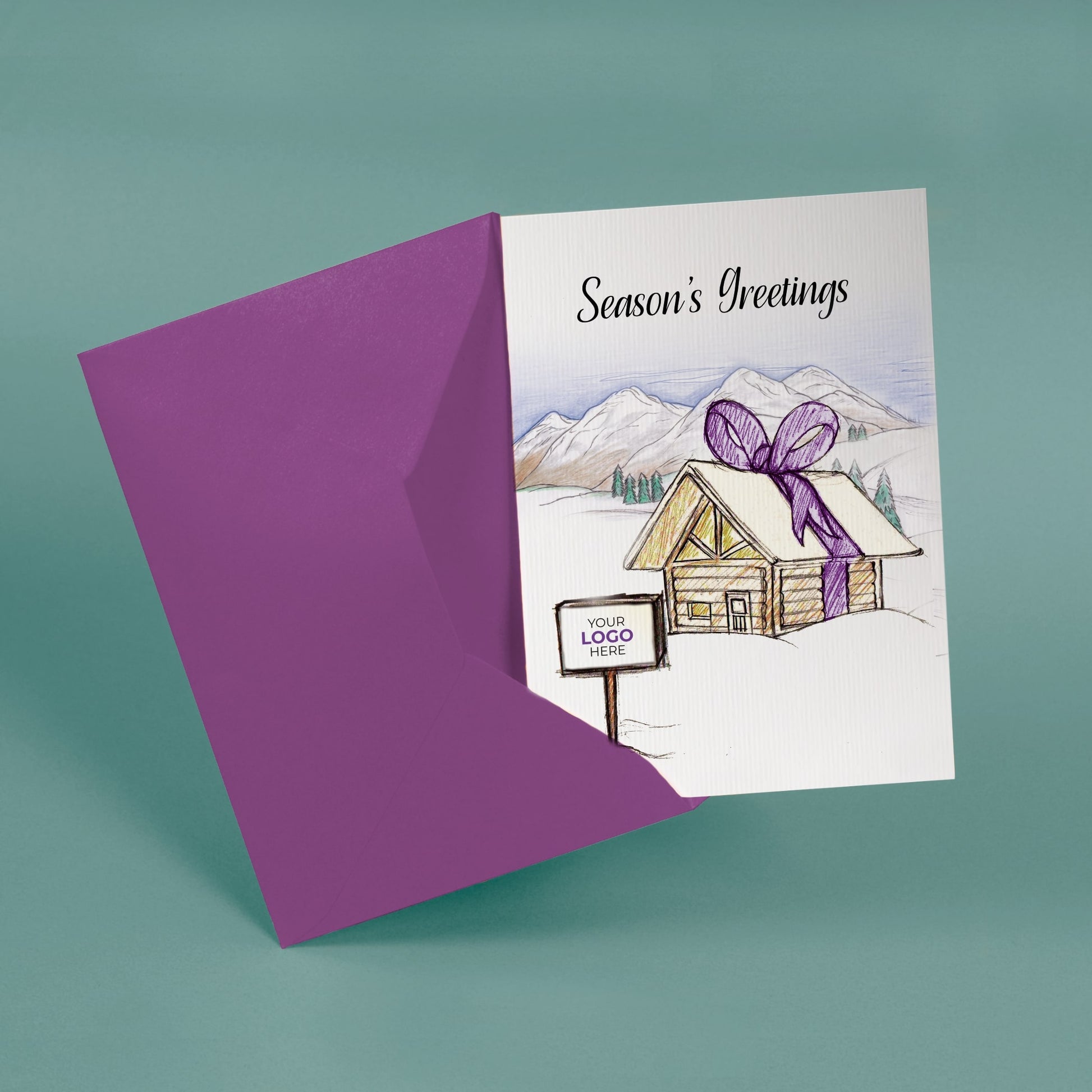‘Cabin in the Snow’  Customised Corporate Christmas Cards image 2