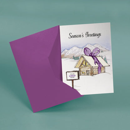 ‘Cabin in the Snow’  Customised Corporate Christmas Cards image 2