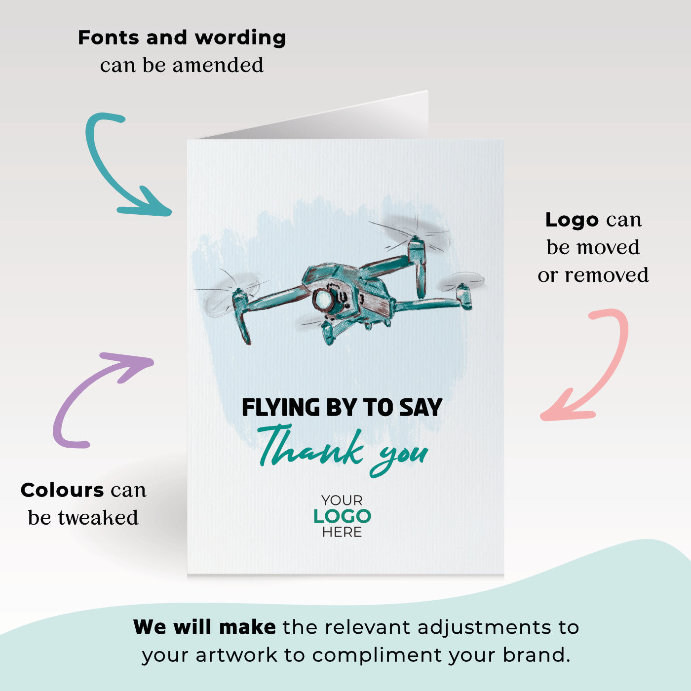 ‘Drone’  Business Thank You Cards image 1