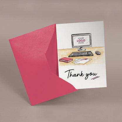 ‘Computer Desk’ Business Thank You Cards image 2