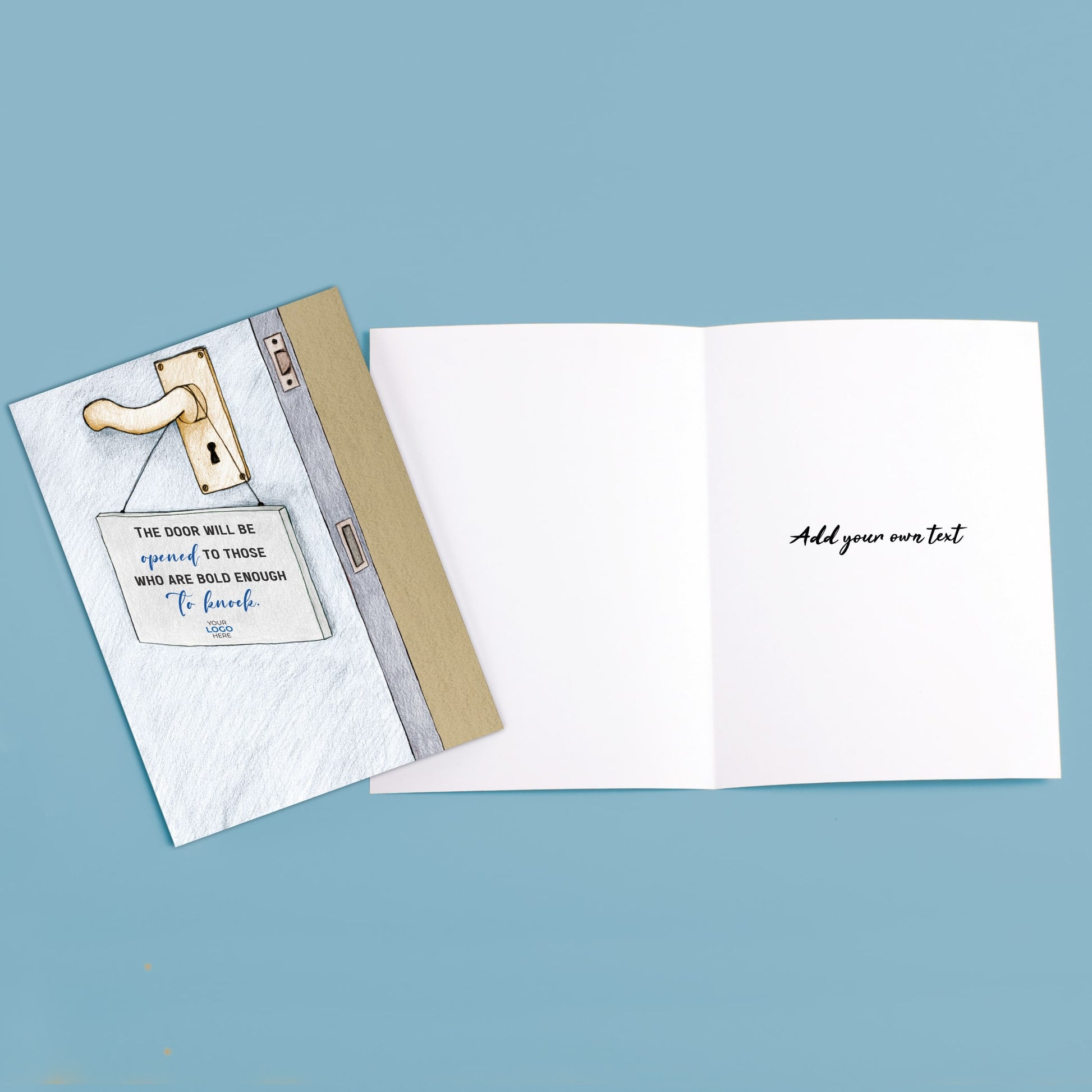 ‘Sign on Door’ Personalised Corporate Branded Welcome Greeting Cards image 3