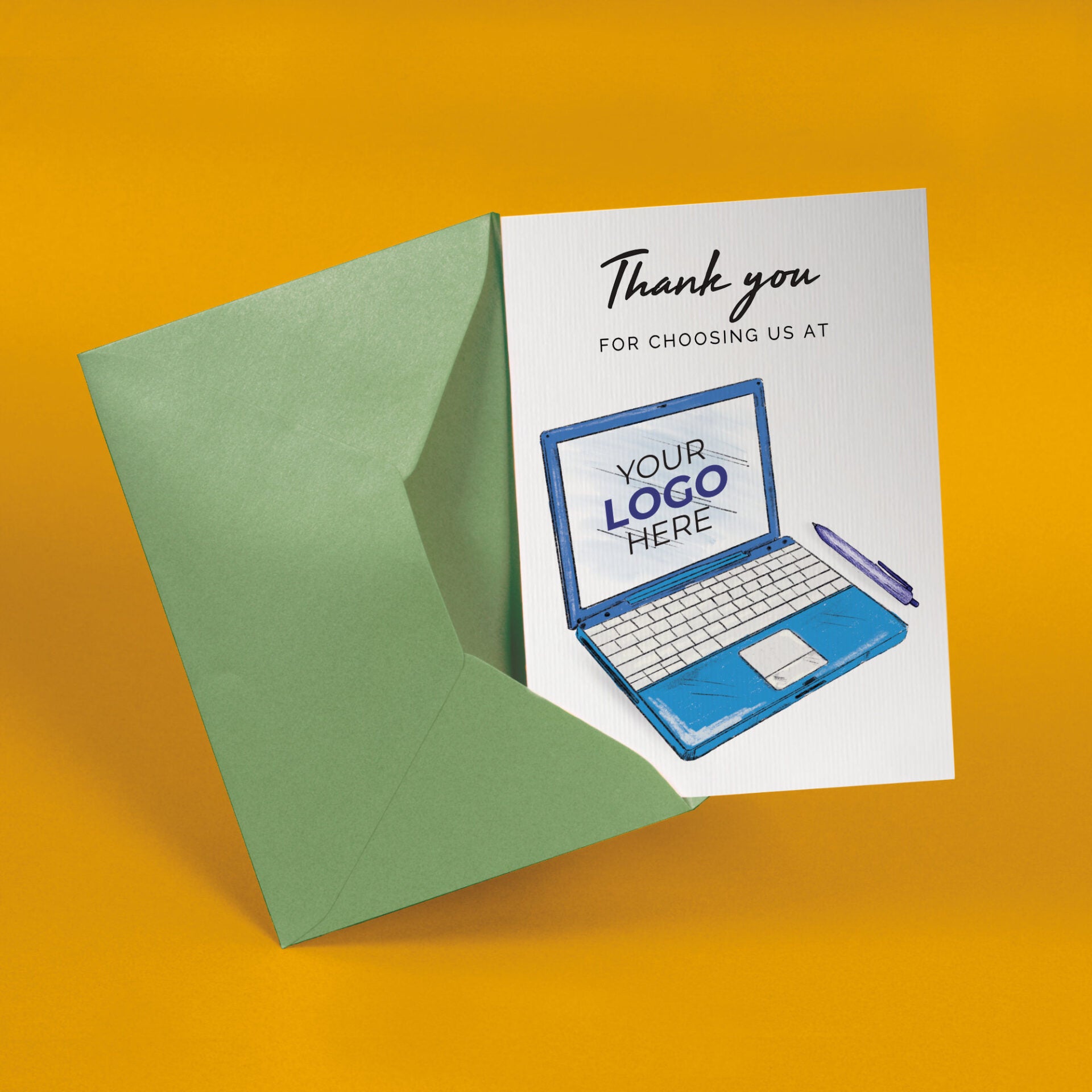 ‘Laptop’  Business Thank You Cards image 2