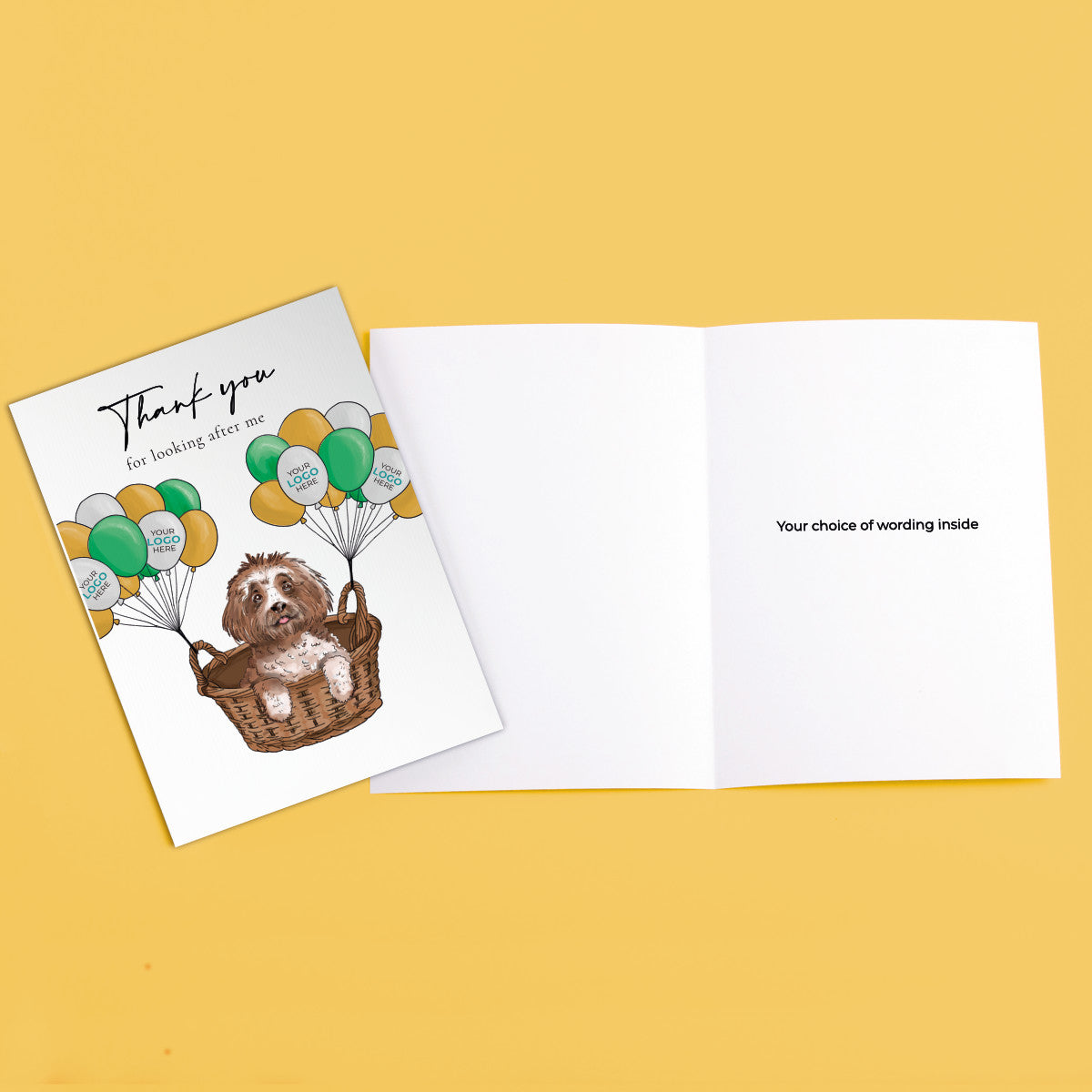 ‘Dog, Basket & Balloons’ Business Thank You Cards image 3