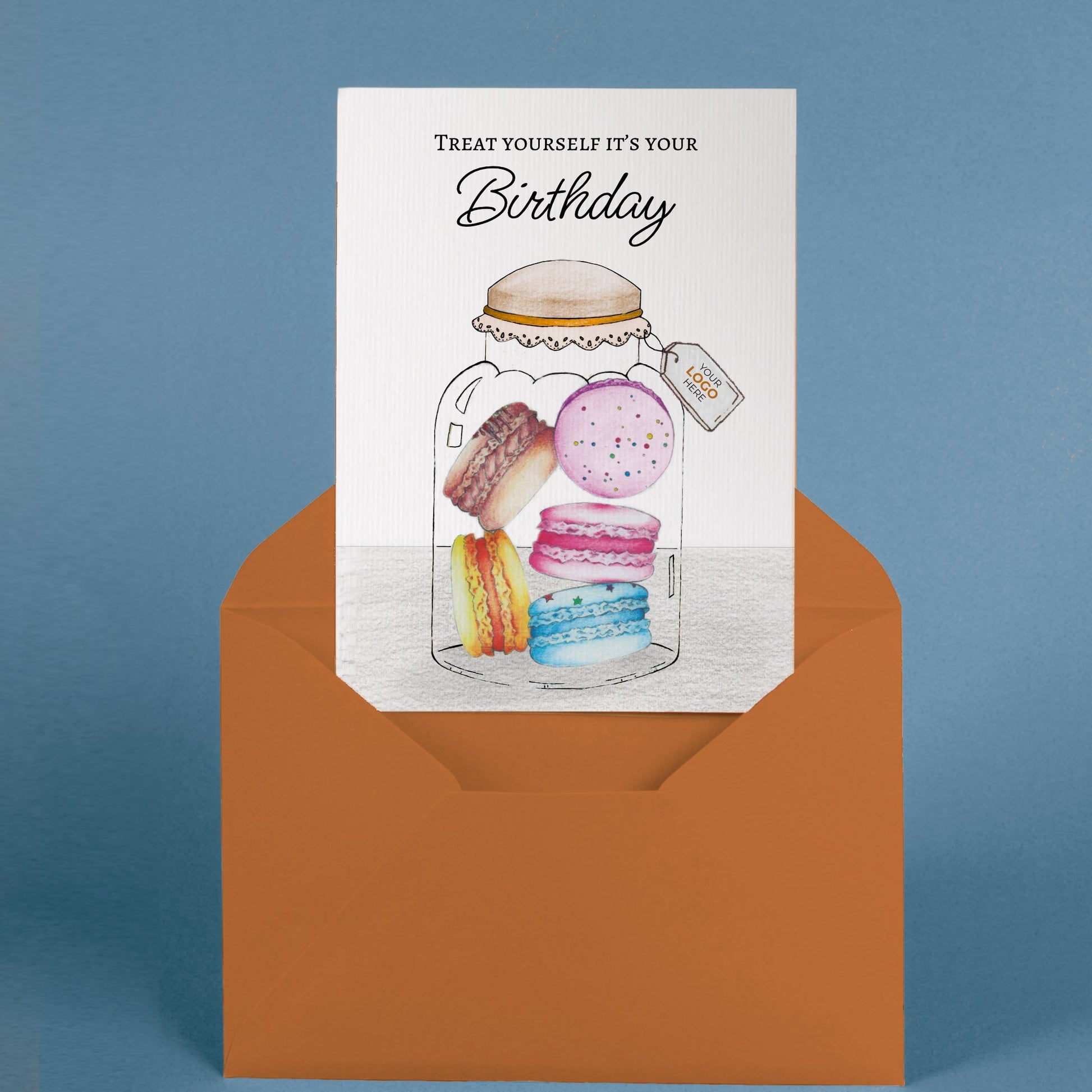 ‘Macaron Jar’ Personalised Corporate Branded Birthday Greeting Cards image 4