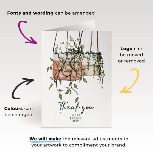 ‘Hanging Plants’ Business Thank You Cards image 1
