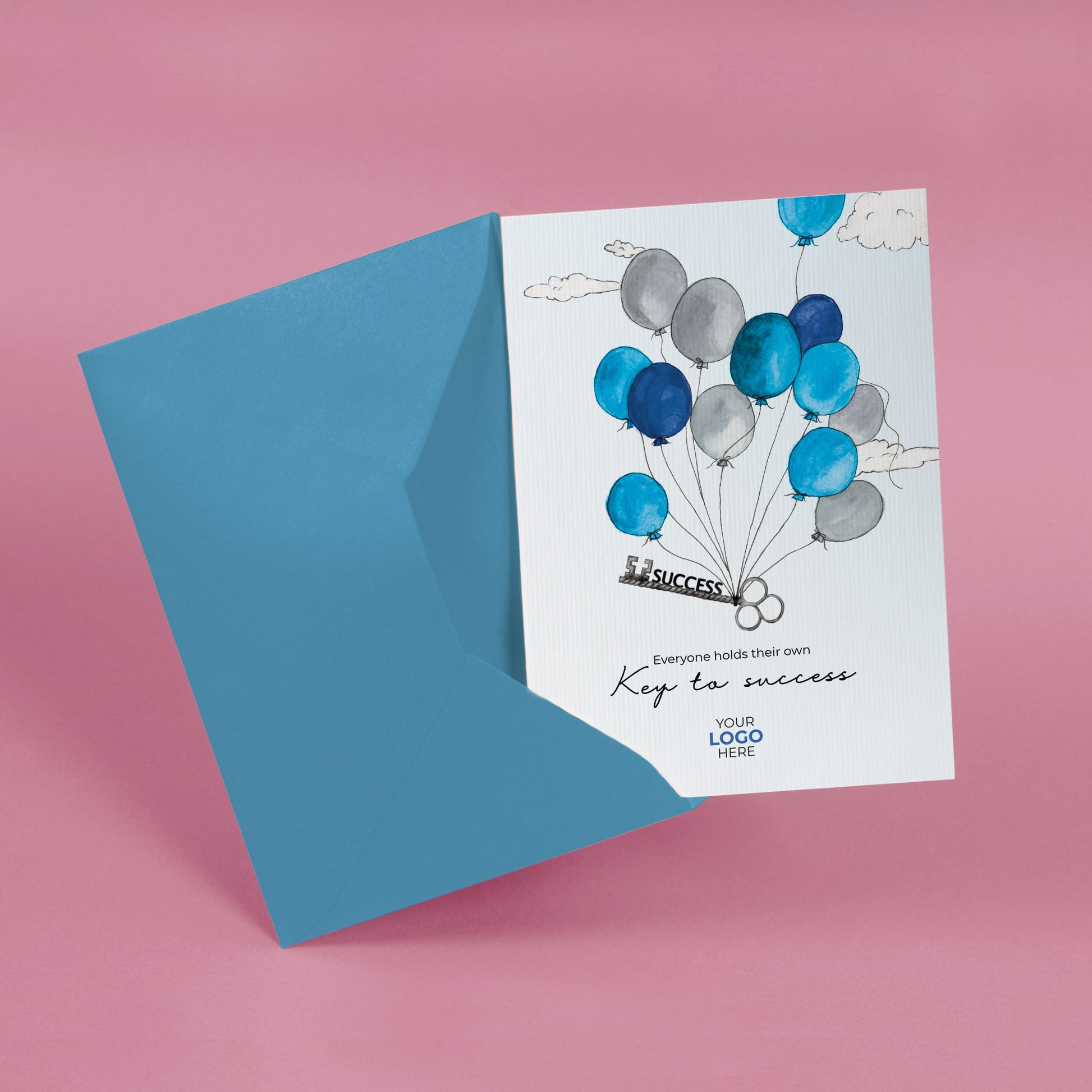 ‘Balloons with Success Key’ Congratulations Company Greeting Cards image 4