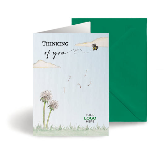 ‘Dandelion’ Personalised Corporate Branded Thinking of You Greeting Cards image 0