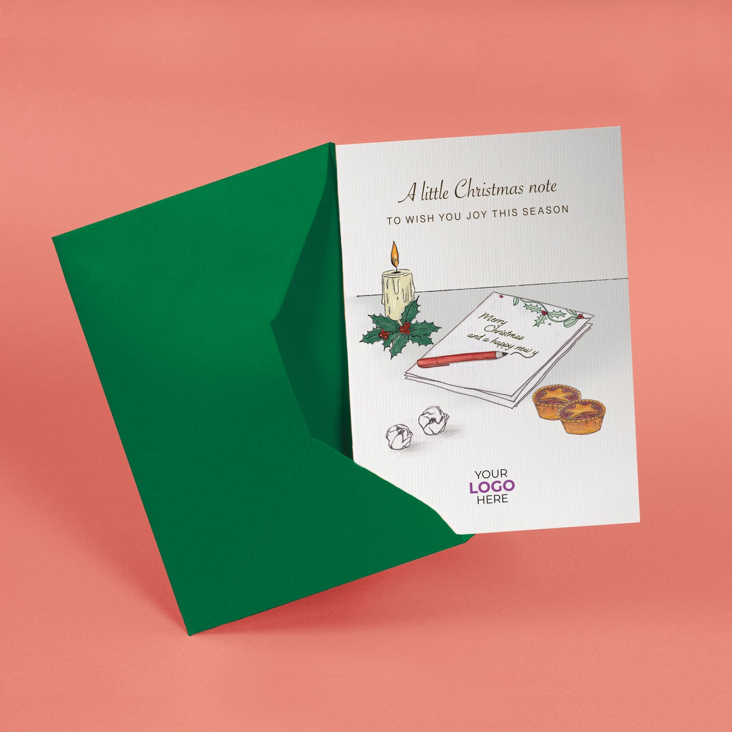 ‘Written Christmas Note’  Customised Corporate Christmas Cards image 1