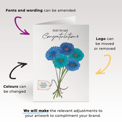 ‘Bunch of Flowers’ Congratulations Company Greeting Cards image 3