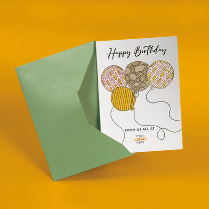 ‘Large Balloons’ Personalised Corporate Branded Birthday Greeting Cards image 2