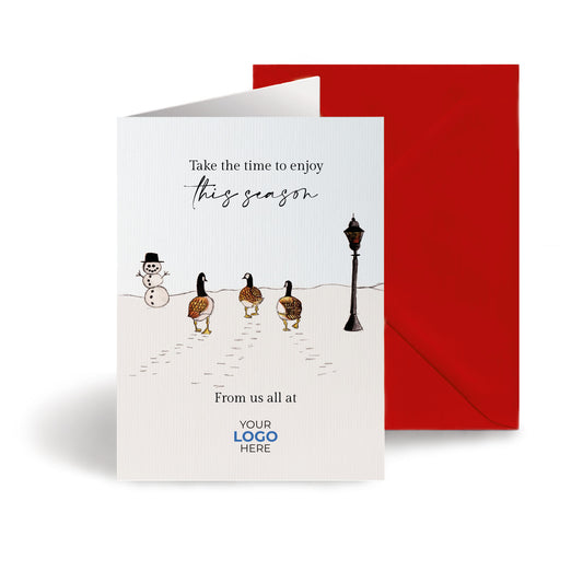 ‘Geese Walking Away’  Customised Corporate Christmas Cards image 0