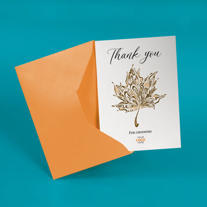 ‘Autumn Leaf’  Business Thank You Cards image 2