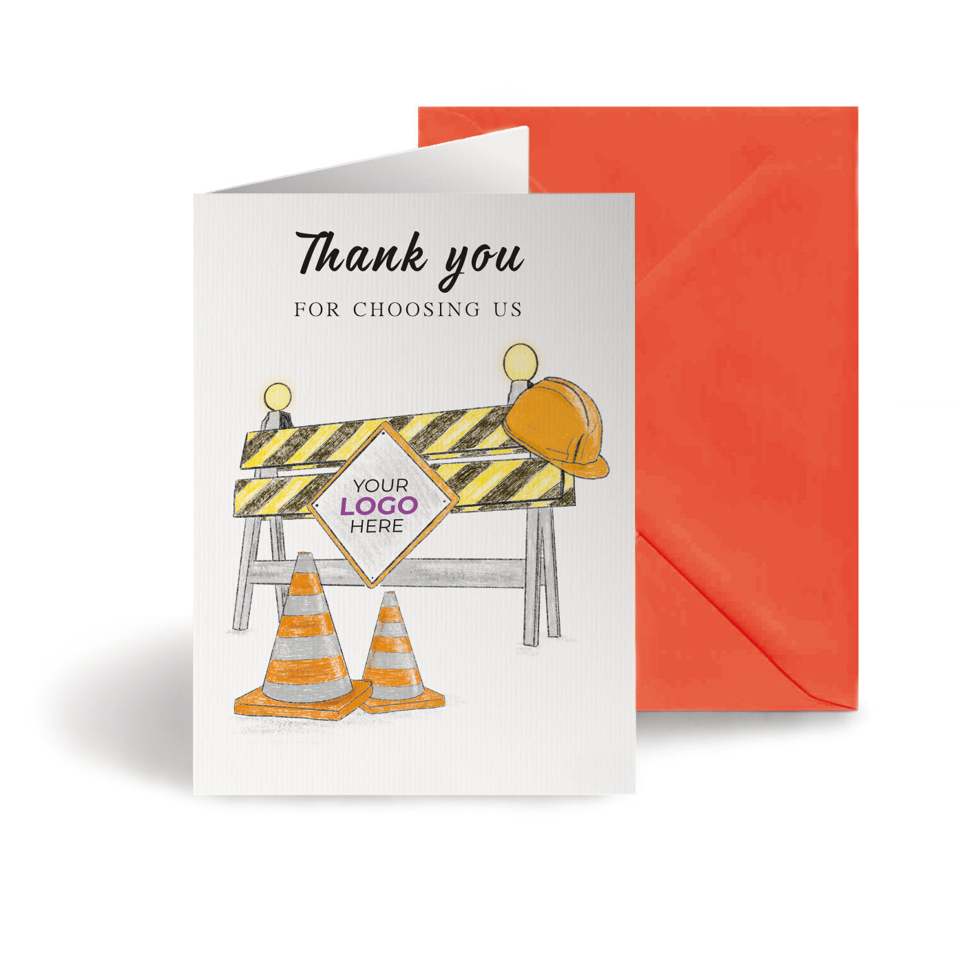 Construction Barrier’ Business Thank You Cards image 0