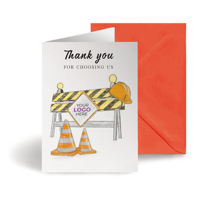 Construction Barrier’ Business Thank You Cards image 0