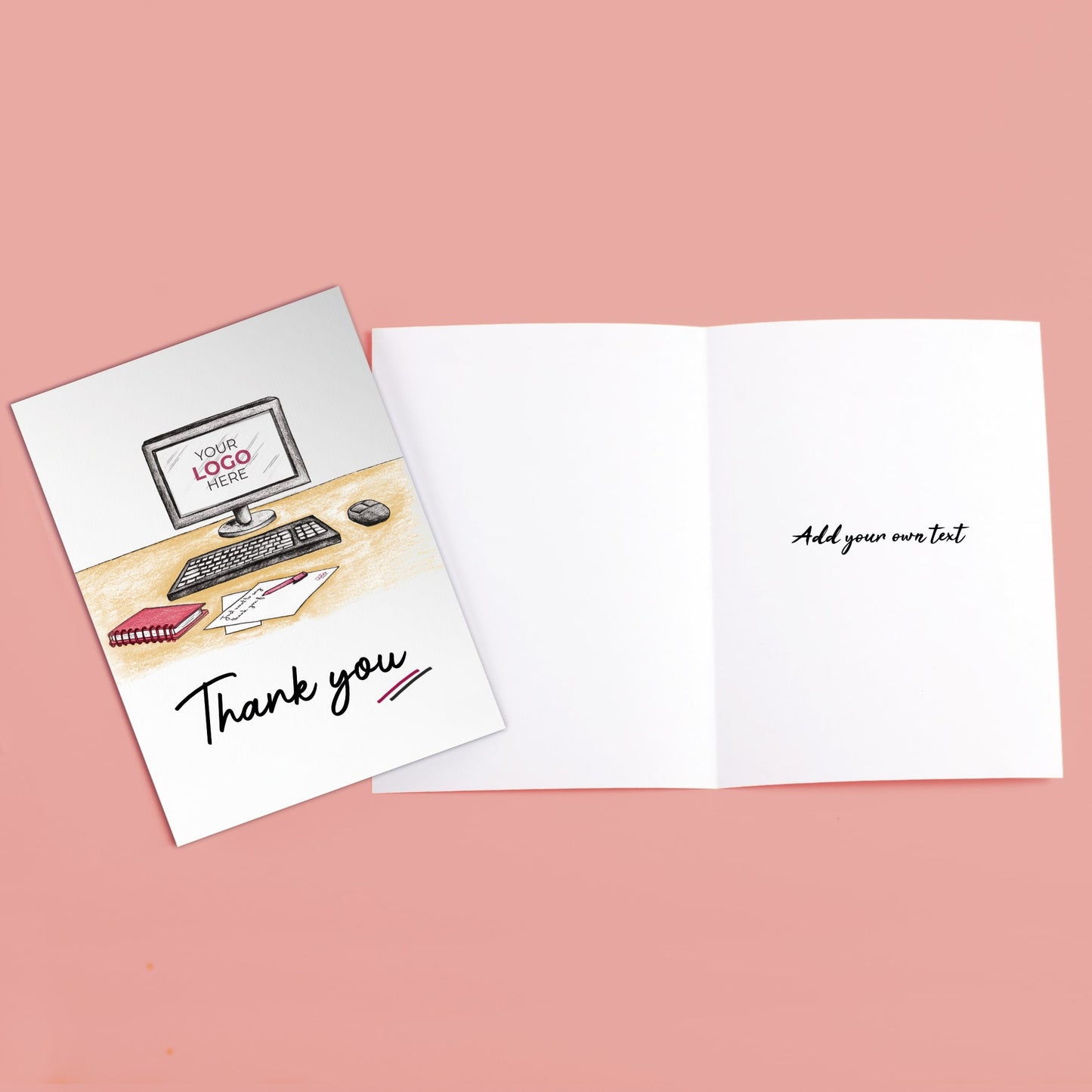 ‘Money, Jar & Phone’ Personalised Corporate Branded Checking In Greeting Cards image 2