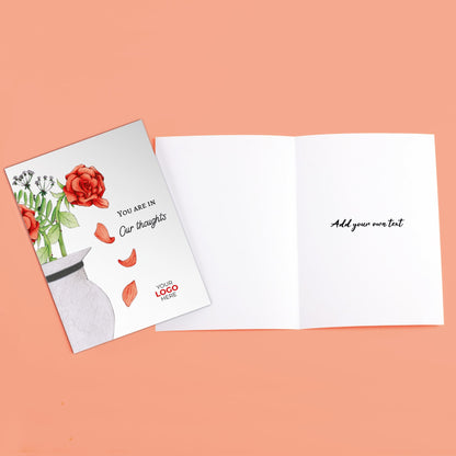 ‘Falling Petals’ Personalised Corporate Branded Thinking of You Greeting Cards image 3
