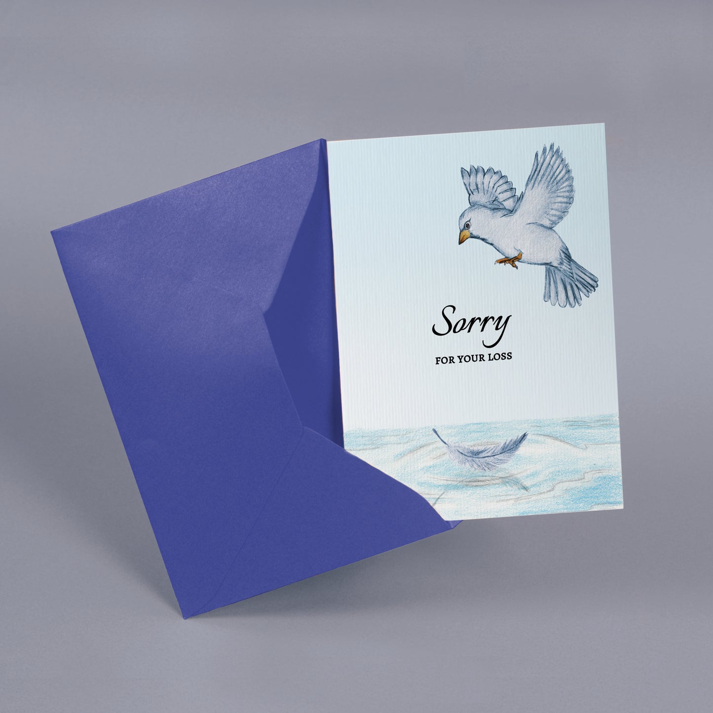 ‘Bird Hovering’ Personalised Corporate Branded Sympathy Greeting Cards image 3