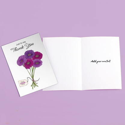 ‘Bunch of Flowers’ Personalised Corporate Branded Floral Greeting Cards image 3