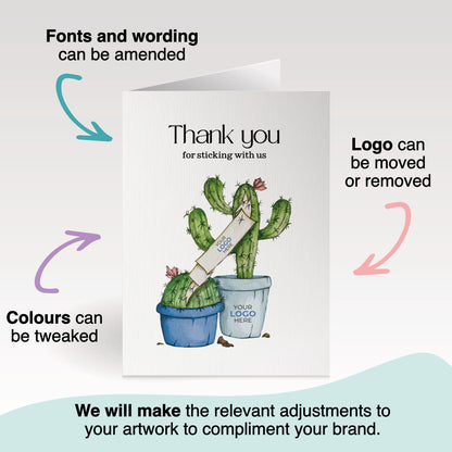 ‘Sticking Cactus’ Business Thank You Cards image 2
