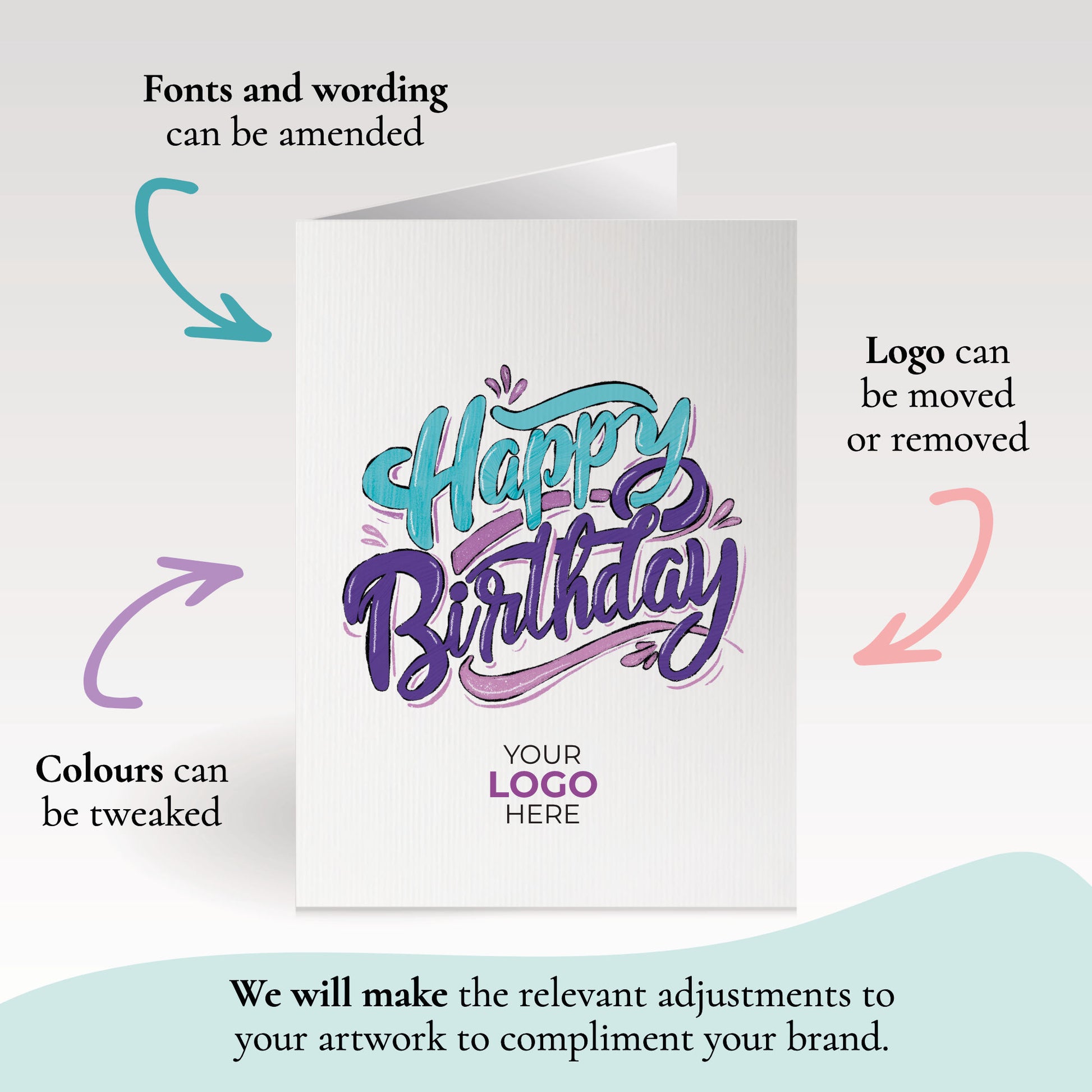 ‘Happy Birthday Lettering’ Business Birthday Cards image 2