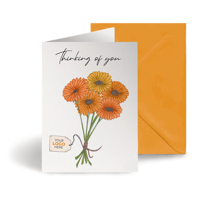 ‘Bunch of Flowers’ Personalised Corporate Branded Sympathy Greeting Cards image 0