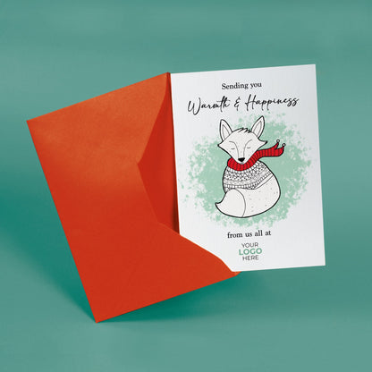 ‘Foxy Scarf’  Customised Corporate Christmas Cards image 2