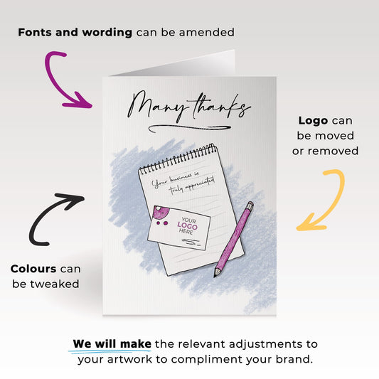 ‘Notepad with Card’ Business Thank You Cards image 1