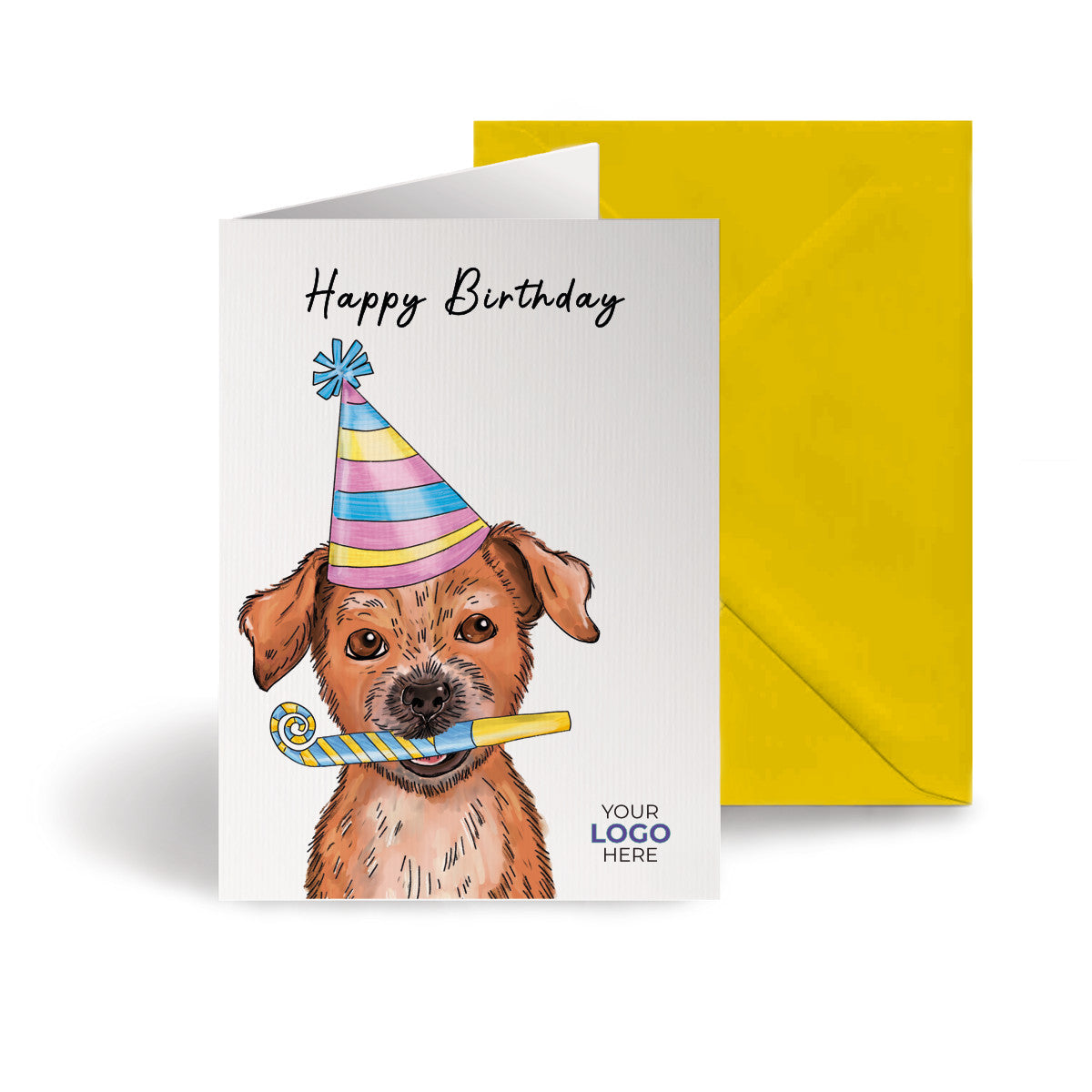 ‘Dog & Party Whistle' Business Birthday Cards image 0