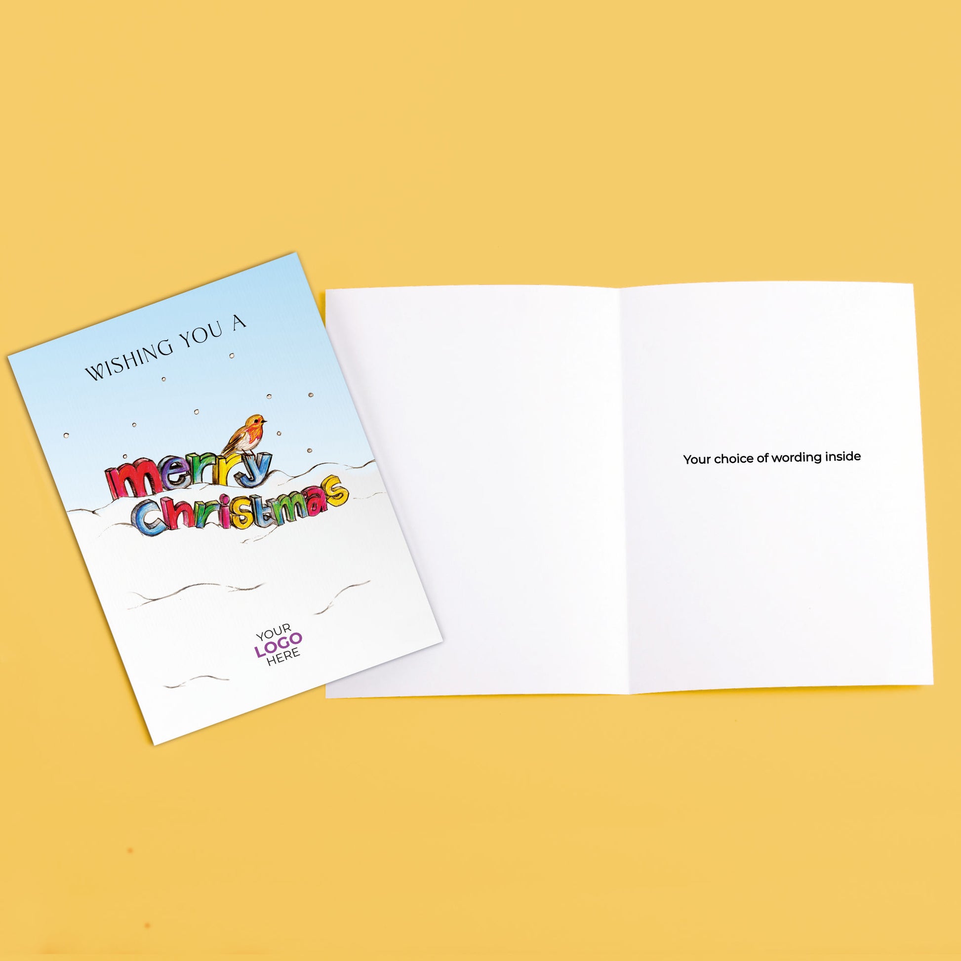‘Merry Christmas on Snow’  Customised Corporate Christmas Cards image 3