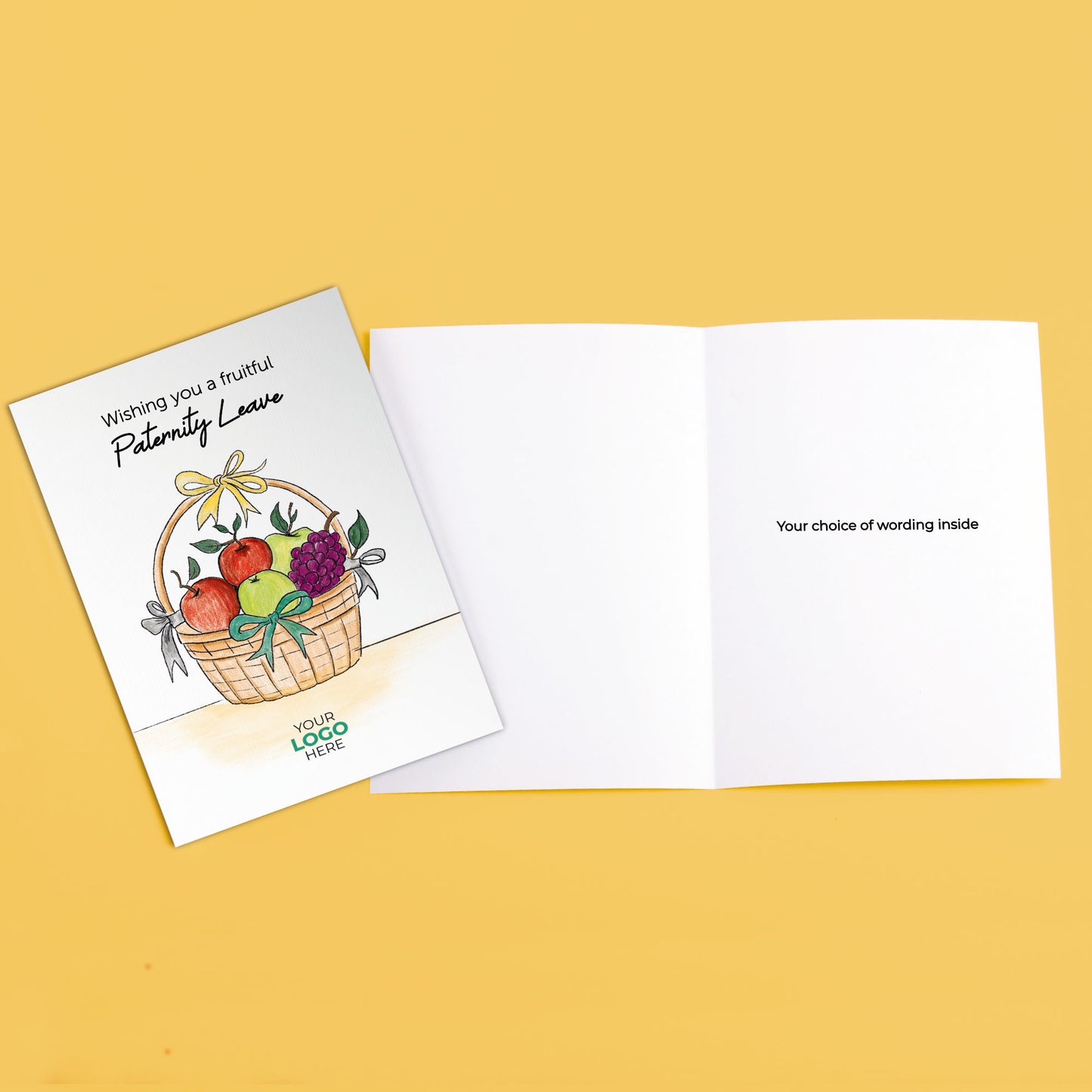 ‘Fruit Gift Basket' Personalised Corporate Branded Maternity/Paternity Greeting Cards image 3