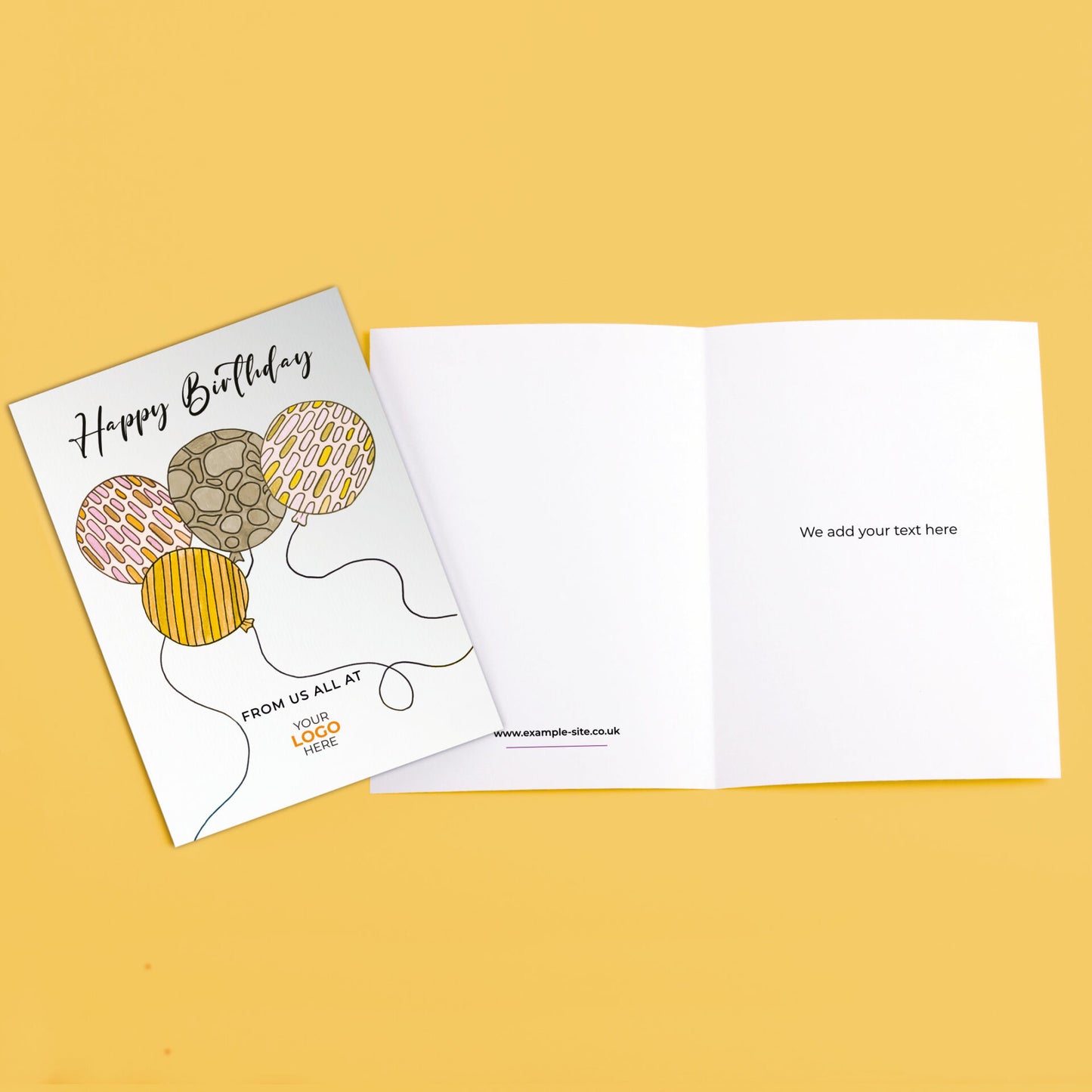 ‘Large Balloons’ Personalised Corporate Branded Birthday Greeting Cards image 3