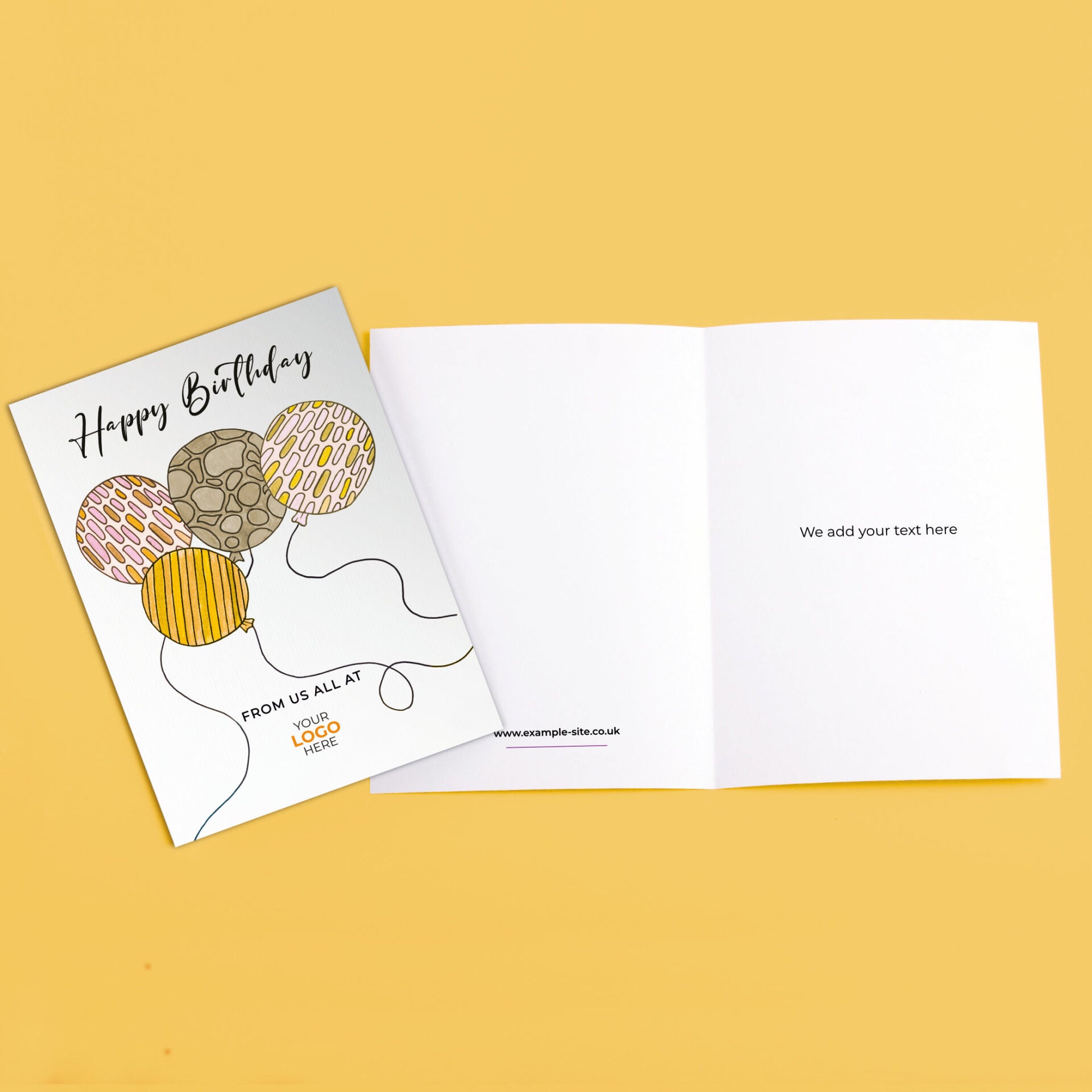 ‘Large Balloons’ Personalised Corporate Branded Birthday Greeting Cards image 3