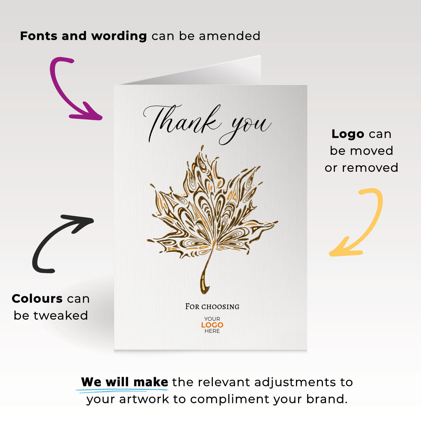 ‘Autumn Leaf’  Business Thank You Cards image 1