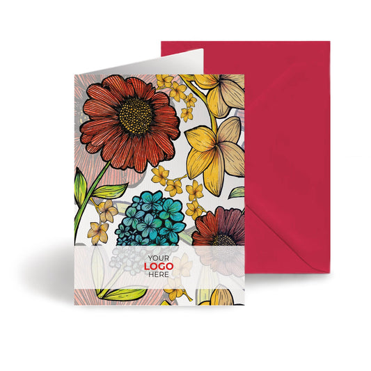 ‘Floral Vintage' Personalised Corporate Branded Floral Greeting Cards image 0