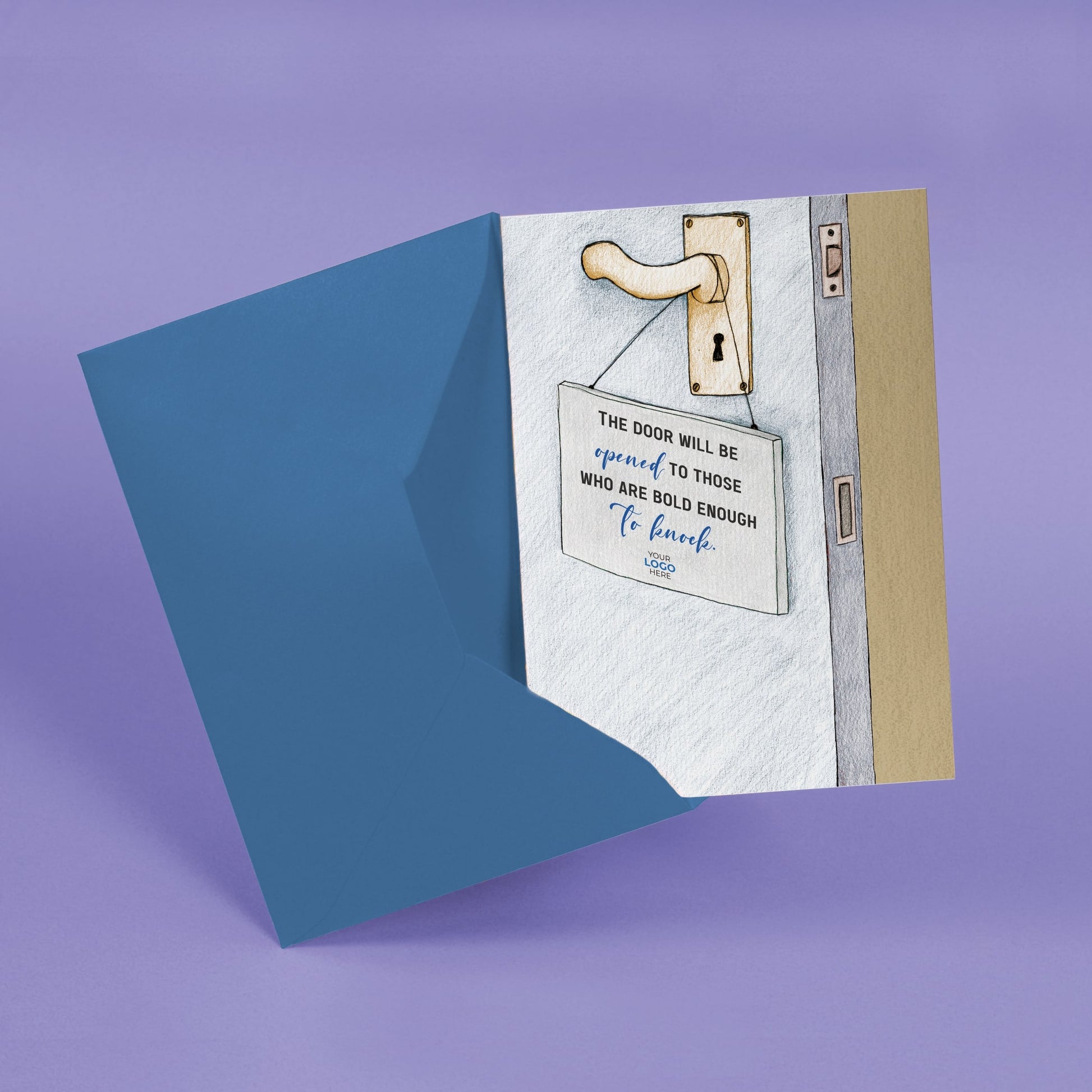 ‘Sign on Door’ Personalised Corporate Branded Welcome Greeting Cards image 2