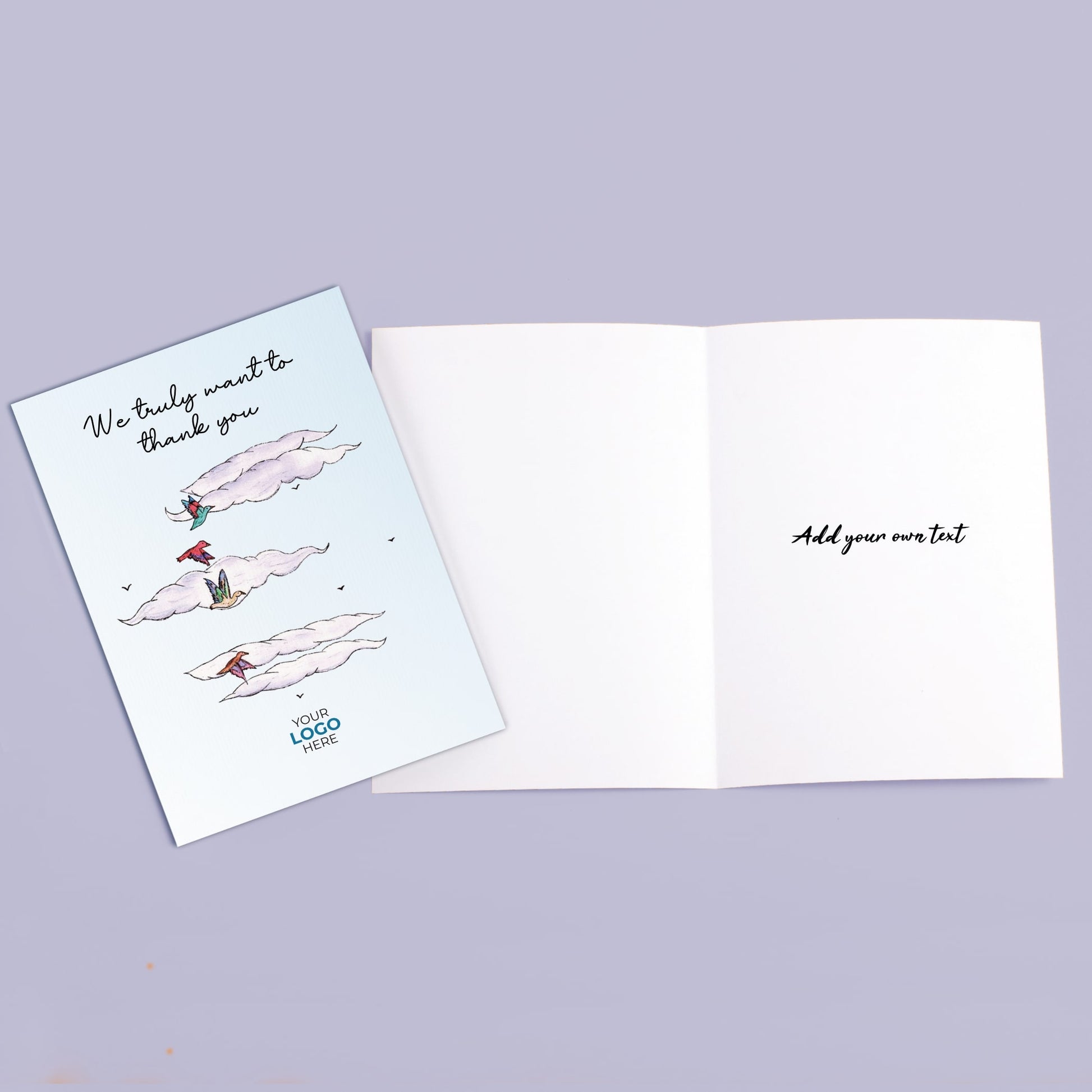 ‘Birds in Clouds’ Business Thank You Cards image 3