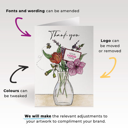 ‘Vase of Flowers’ Business Thank You Cards image 1