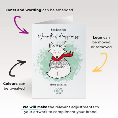 ‘Foxy Scarf’  Customised Corporate Christmas Cards image 1