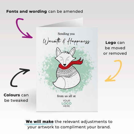 ‘Foxy Scarf’  Customised Corporate Christmas Cards image 1