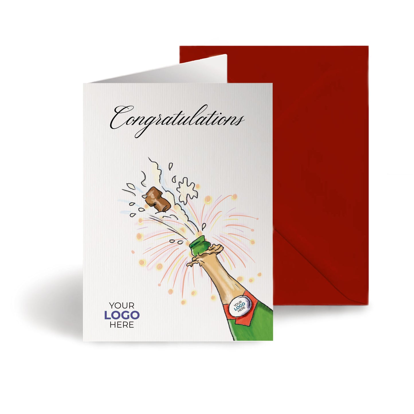‘Champagne & Fireworks' Business Congratulations Cards image 0