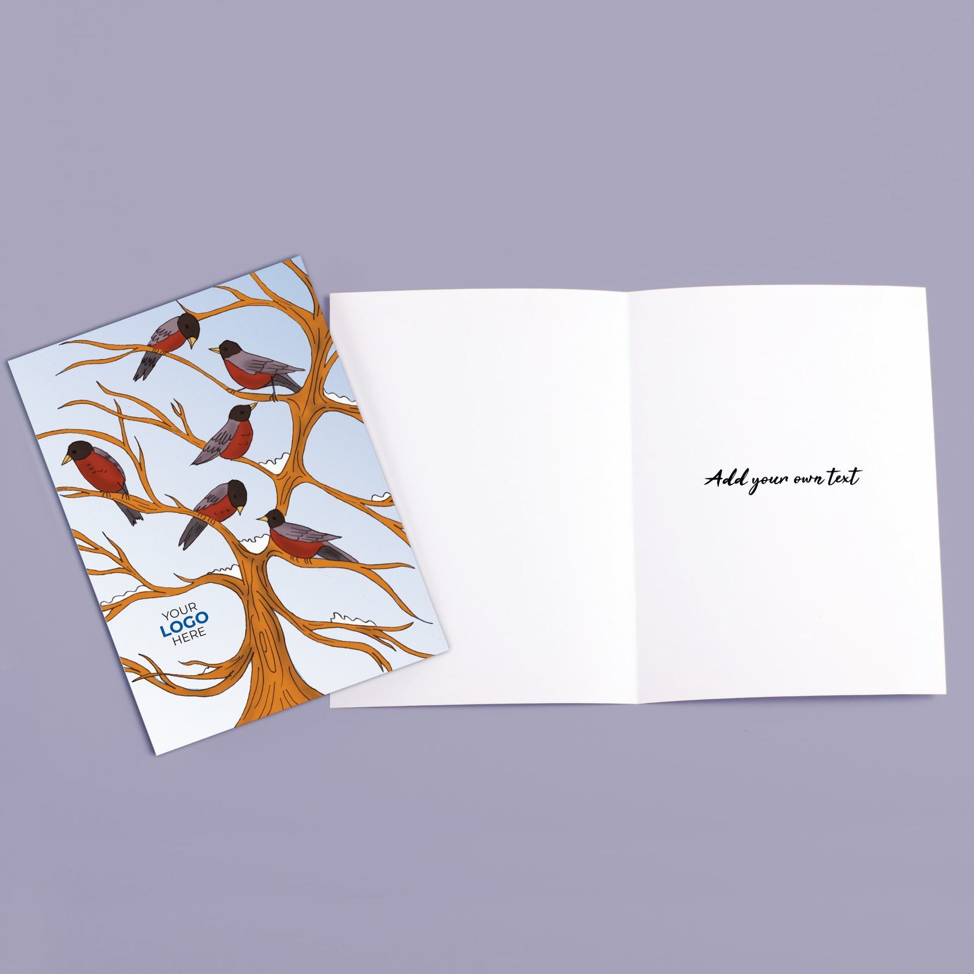 ‘Birds on Tree’  Customised Corporate Christmas Cards image 2