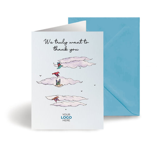‘Birds in Clouds’ Business Thank You Cards image 0