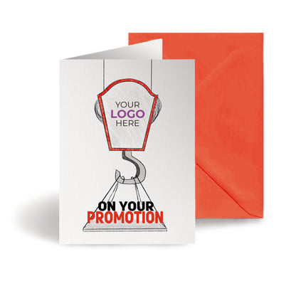 ‘Crane Lifting Promotion’ Personalised Corporate Branded Trades People Greeting Cards image 0