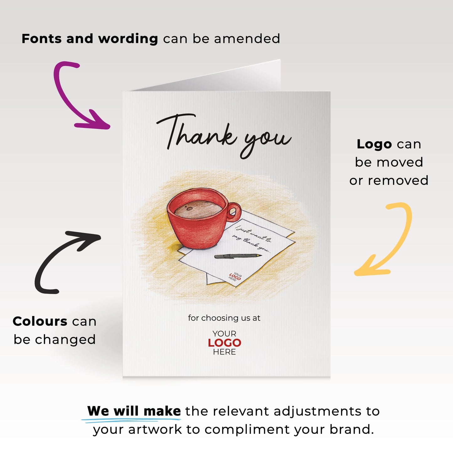 ‘Mug & Note’ Business Thank You Cards image 1
