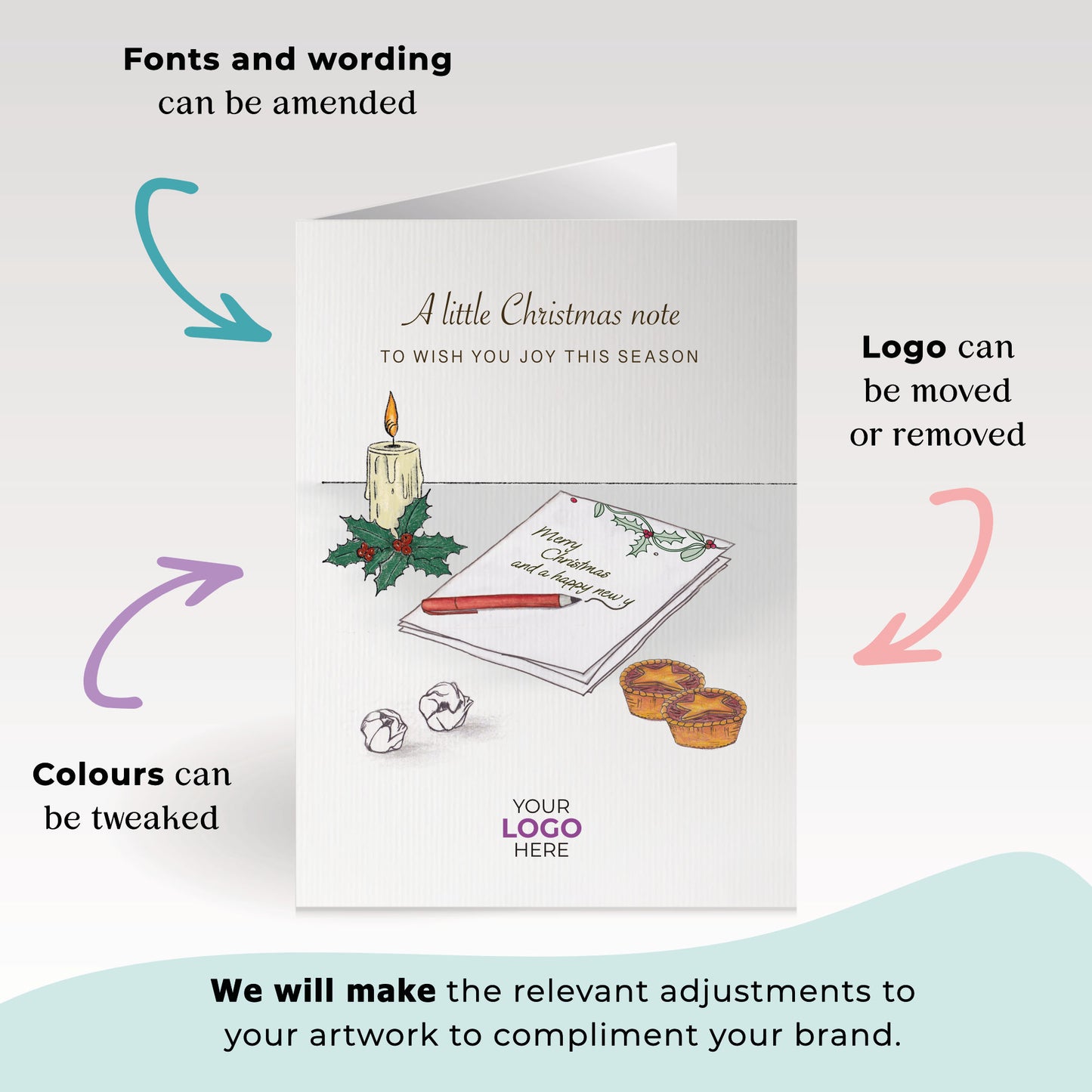 ‘Written Christmas Note’  Customised Corporate Christmas Cards image 2