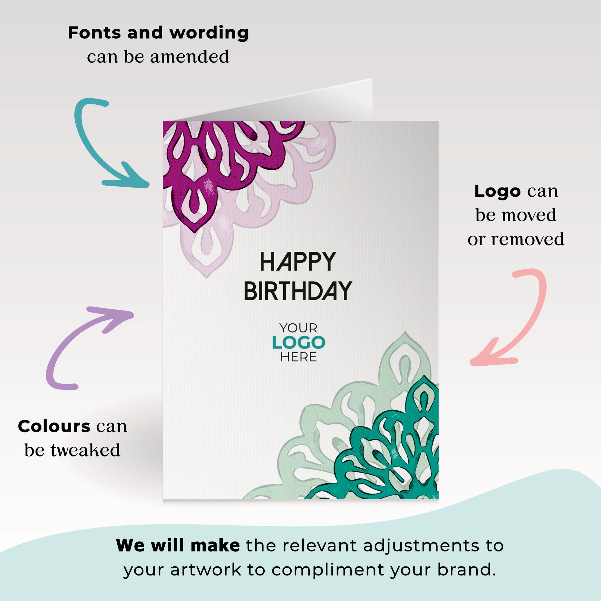 ‘Simple Mandala’ Business Birthday Cards image 2
