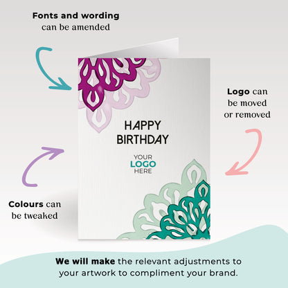 ‘Simple Mandala’ Business Birthday Cards image 2