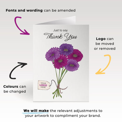 ‘Bunch of Flowers’ Personalised Corporate Branded Floral Greeting Cards image 1