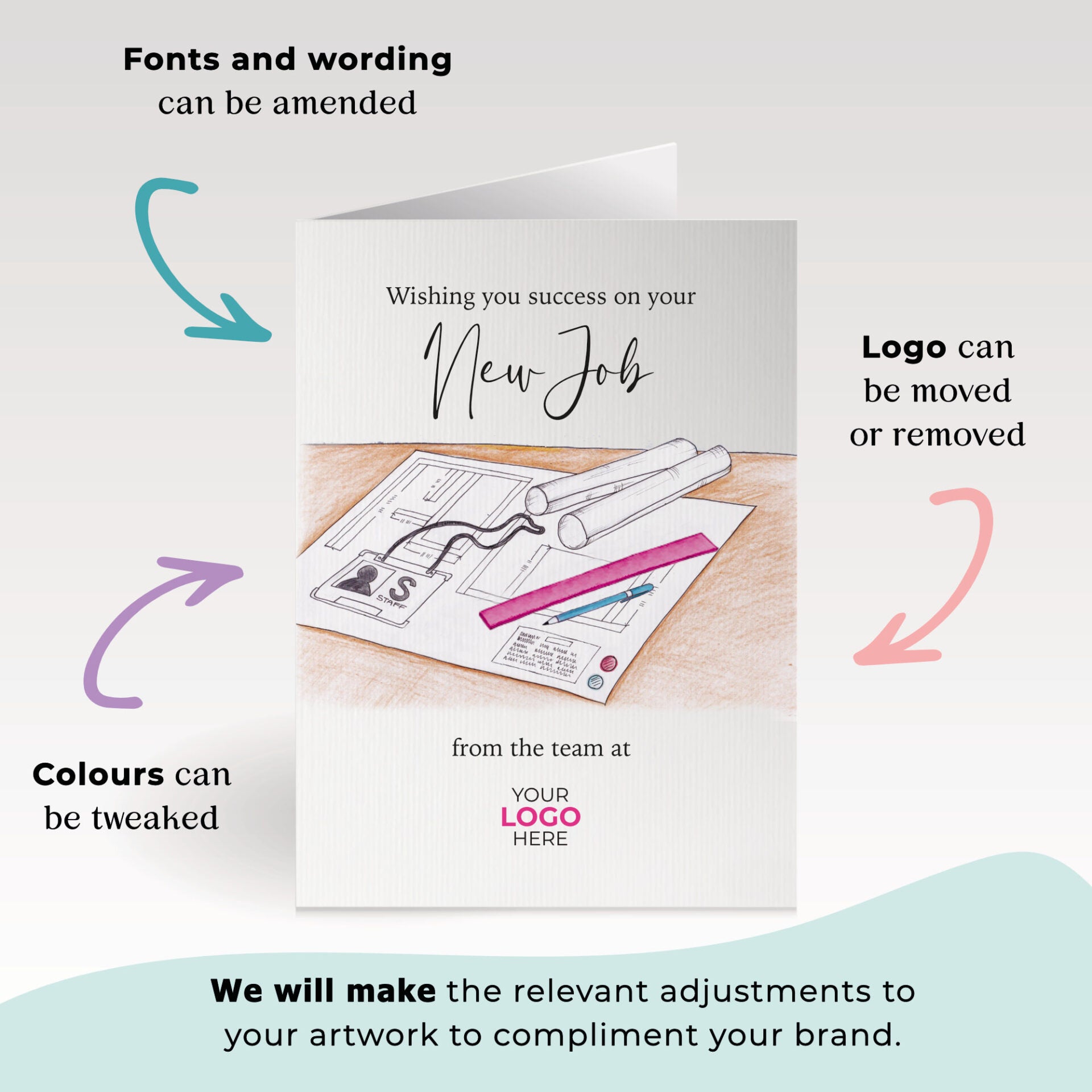 Design Engineer Plans’ Personalised Corporate Branded Trades People Greeting Cards image 1