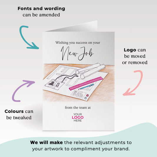 Design Engineer Plans’ Personalised Corporate Branded Trades People Greeting Cards image 1